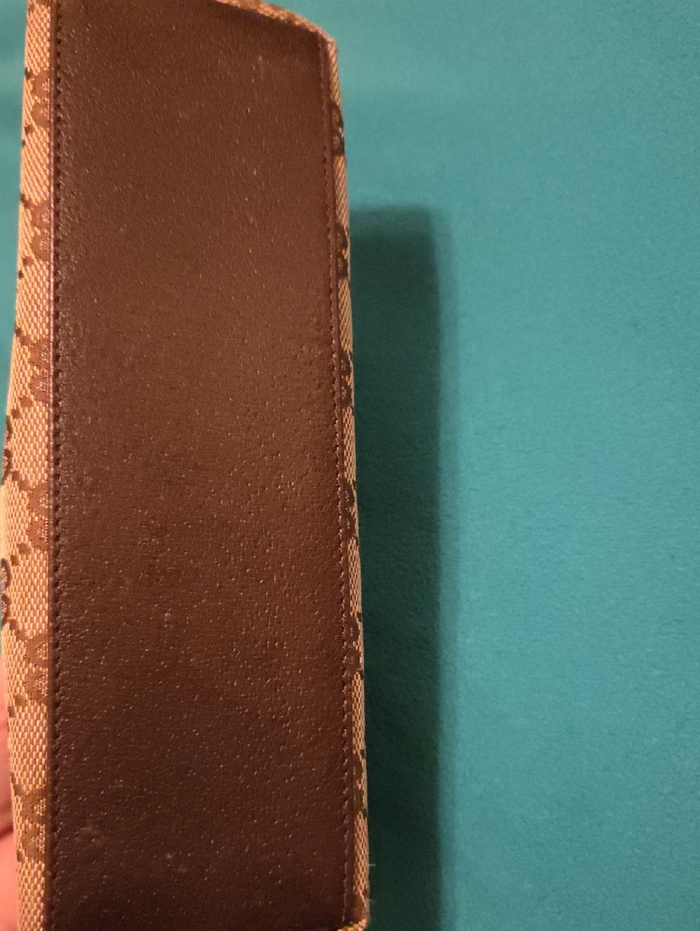 Gucci Brown Monogram Zip Pouch with Dark Brown Trim - Picture 13 of 14